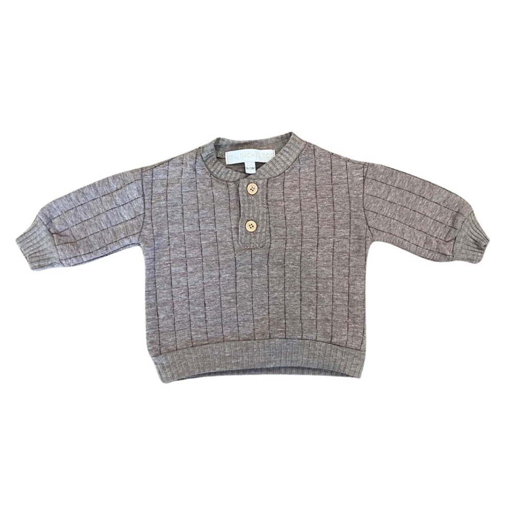 RZ Baby by Rachel Zoe Brown/Gray Cable Knit Sweater with Buttons
